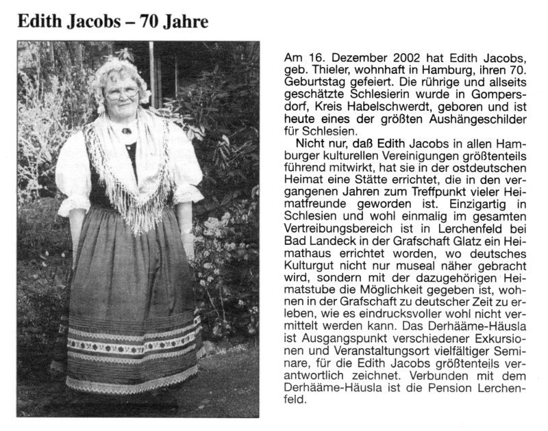 Edith Jacobs – 70 Jahre