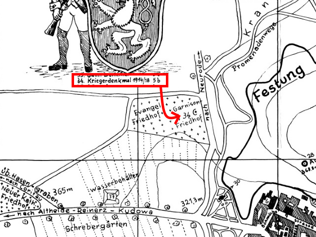 Ausschnitt aus dem Stadtplan von Glatz um 1934