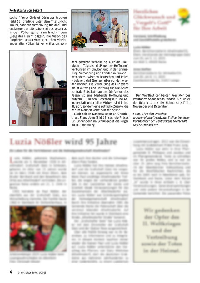 78. Glatzer Wallfahrt nach Telgte 2025: Bericht im „Grafschafter Boten“