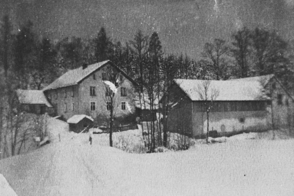 Altlomnitz, Schneidermühle im Winter