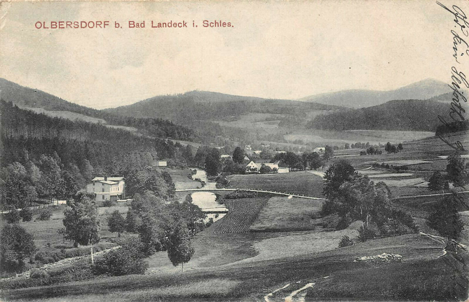 Olbersdorf bei Bad Landeck i. Schles., Postkarte von 1910