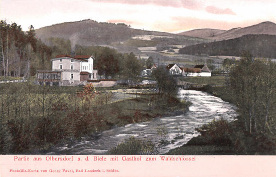 Partie aus Olbersdorf a. d. Biele mit Gasthof zum Waldschlössel