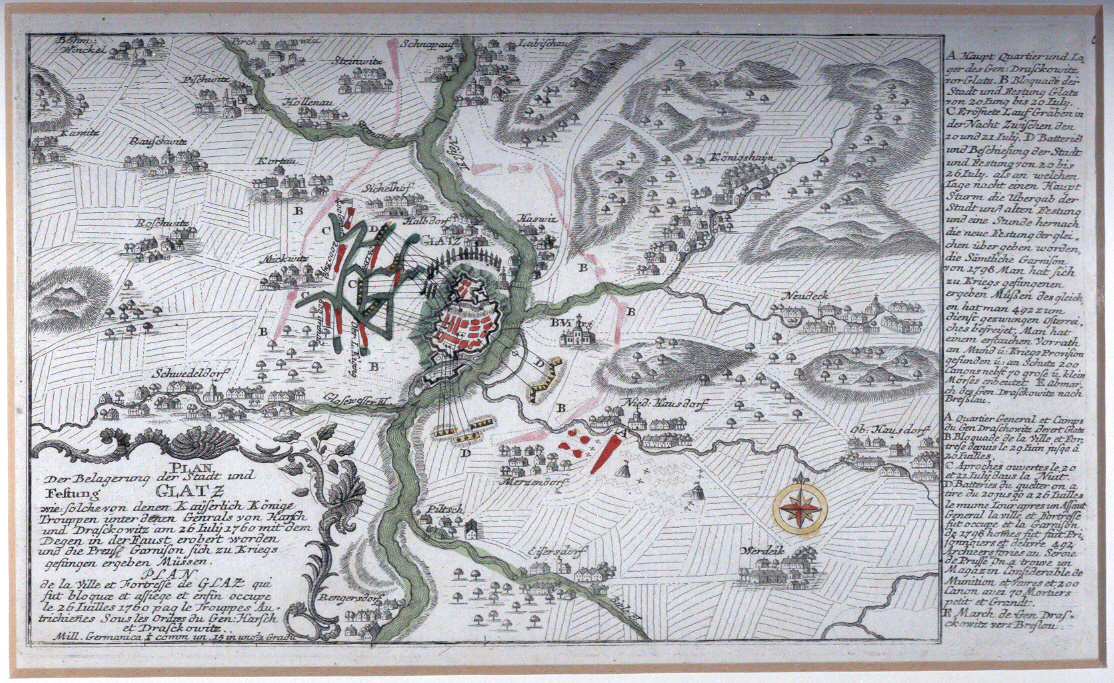 PLAN
der Belagerung der Stadt und Festung GLATZ
am 26. July 1760