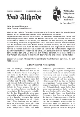Bad Altheide Weihnachtsbrief 1993