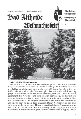 Bad Altheide Weihnachtsbrief 1996