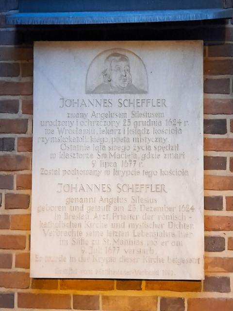 Gedenktafel f&uuml;r Angelus Silesius