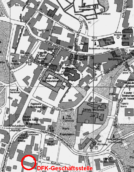 Stadtplanausschnitt Glatz